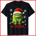 Funny Christmas Cat Ew People Meowy Cat Lovers Black Cotton S-5XL Unisex