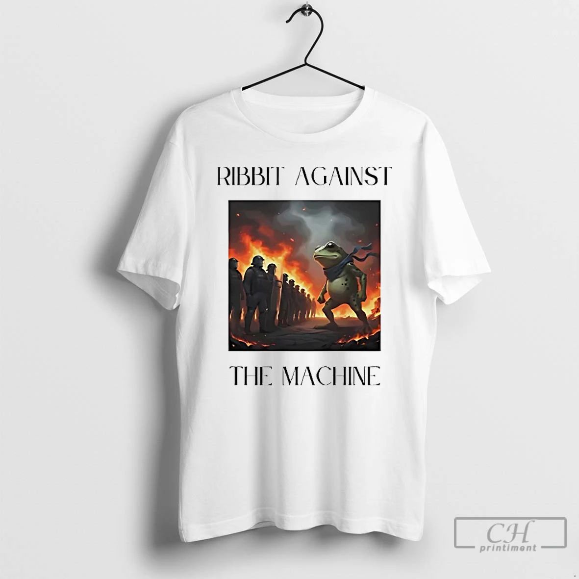 Classic Portland Frog Protest Ribbit Against The Machine T Shirts Unisex