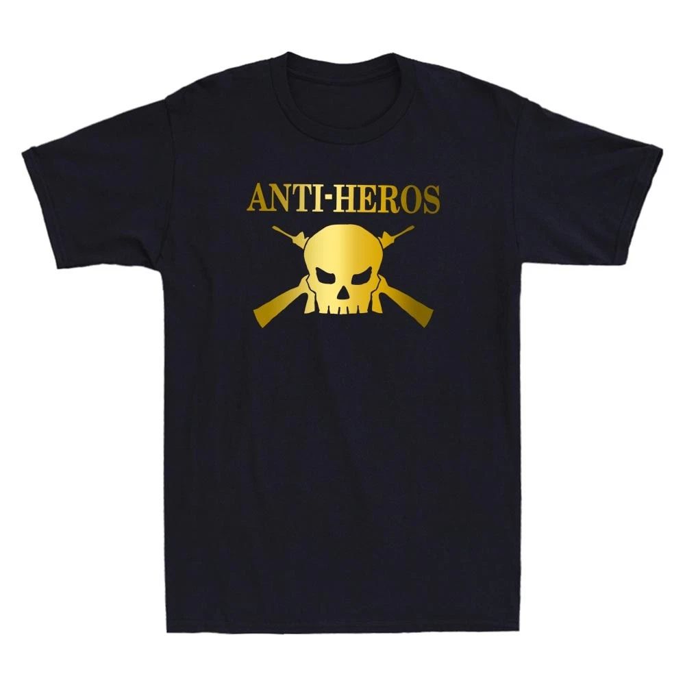 Anti-Heros Skull Logo Golden Print Novelty Men's Short Sleeve Cotton Tee Unisex