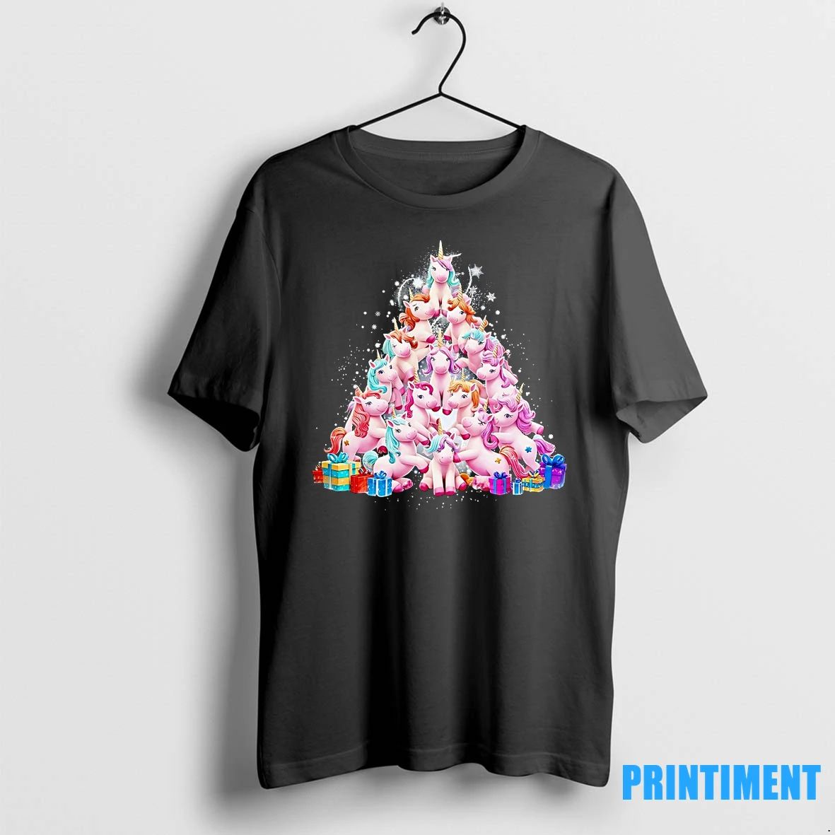 Unicorn Christmas Tree Pyramid Tshirts Sweater Unisex