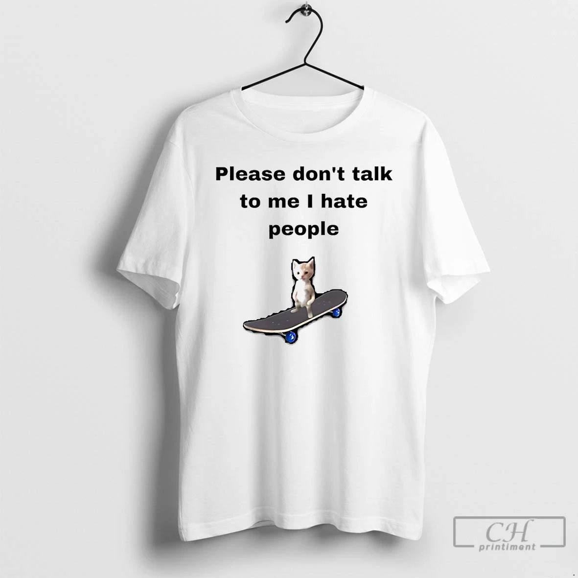 Classic Cat Please Dont Talk To Me I Hate People T Shirts Unisex