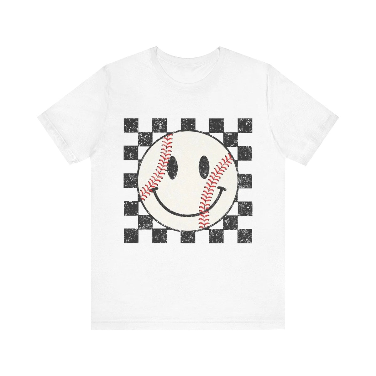 Unisex Baseball Happy Face Trendy Smile Face Baseball Players Checkered Unisex