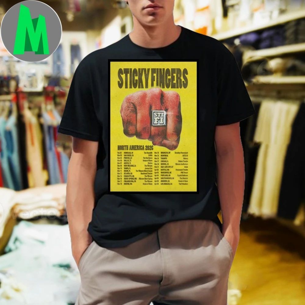 Original Sticky Fingers North America 2026 Tour Poster Shirt Unisex