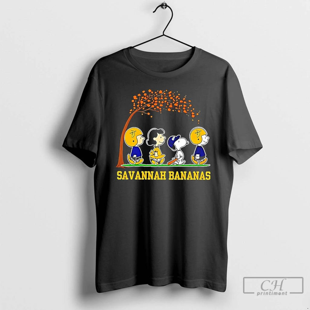 Classic 2025 Peanuts Walking Savannah Bananas T Shirts Unisex