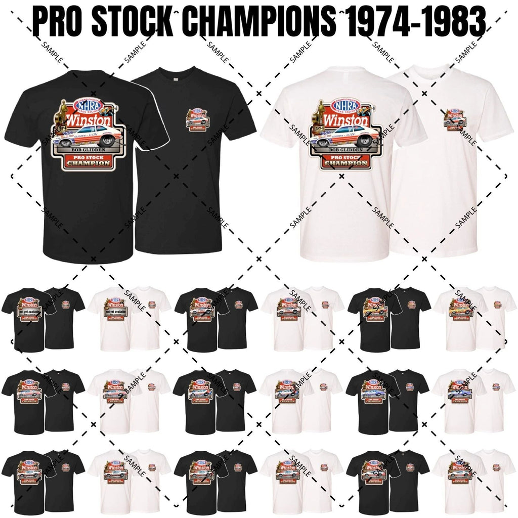 NHRA Winston Pro Stock World Champions Shirts 1974 to 1983 (296) Unisex