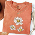 Comfort Colors Checkered Flowers Tee Aesthetic Retro Floral Graphic Shirt Unisex
