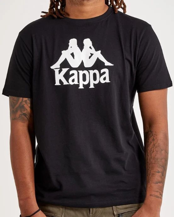 $50 KAPPA Black ESTESSI Regular Fit Short Sleeve Logo Soccer Jersey NWT Unisex
