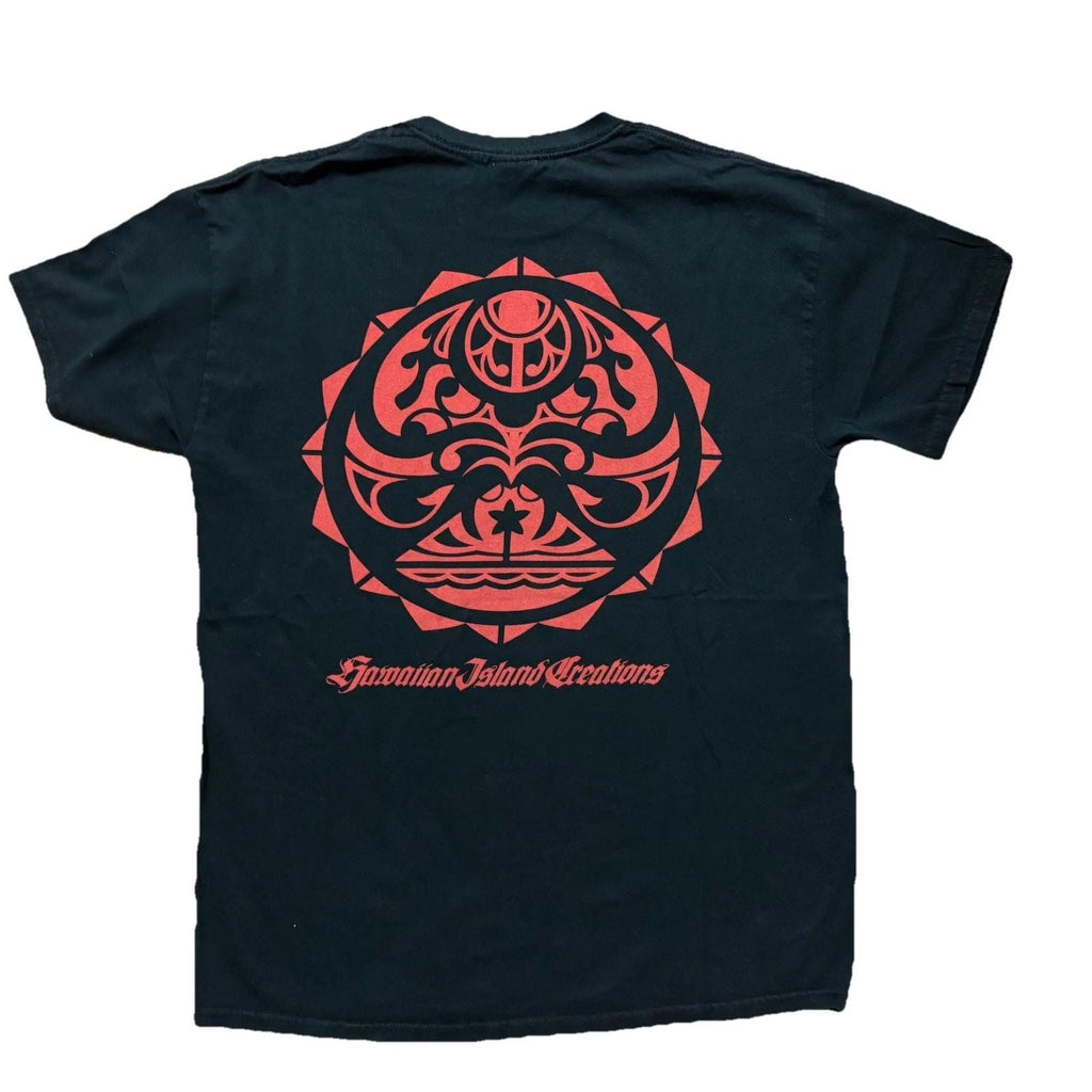 Vintage Hawaiian Island Creations Shirt Mens Sz M Black Graphic Tee Surf Adult Unisex