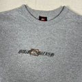 Y2K Quiksilver Shirt Mens L Gray Boardriding Double Sided Graphic Surf Vintage Unisex