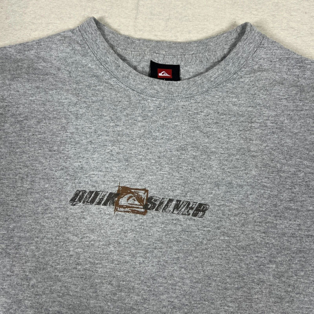 Y2K Quiksilver Shirt Mens L Gray Boardriding Double Sided Graphic Surf Vintage Unisex