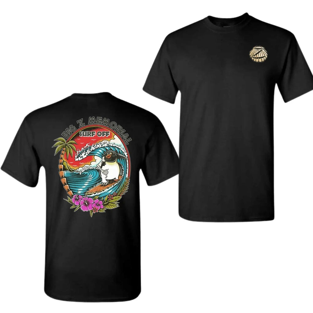 Big Z Memorial Surf Off , Retro Hawaiian Surfing Penguin Graphic Tee Unisex