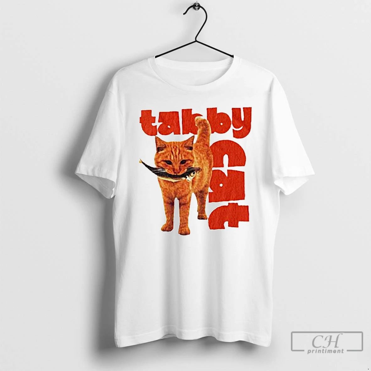 Classic Tabby Cat With Fish Ornaments T Shirts Unisex