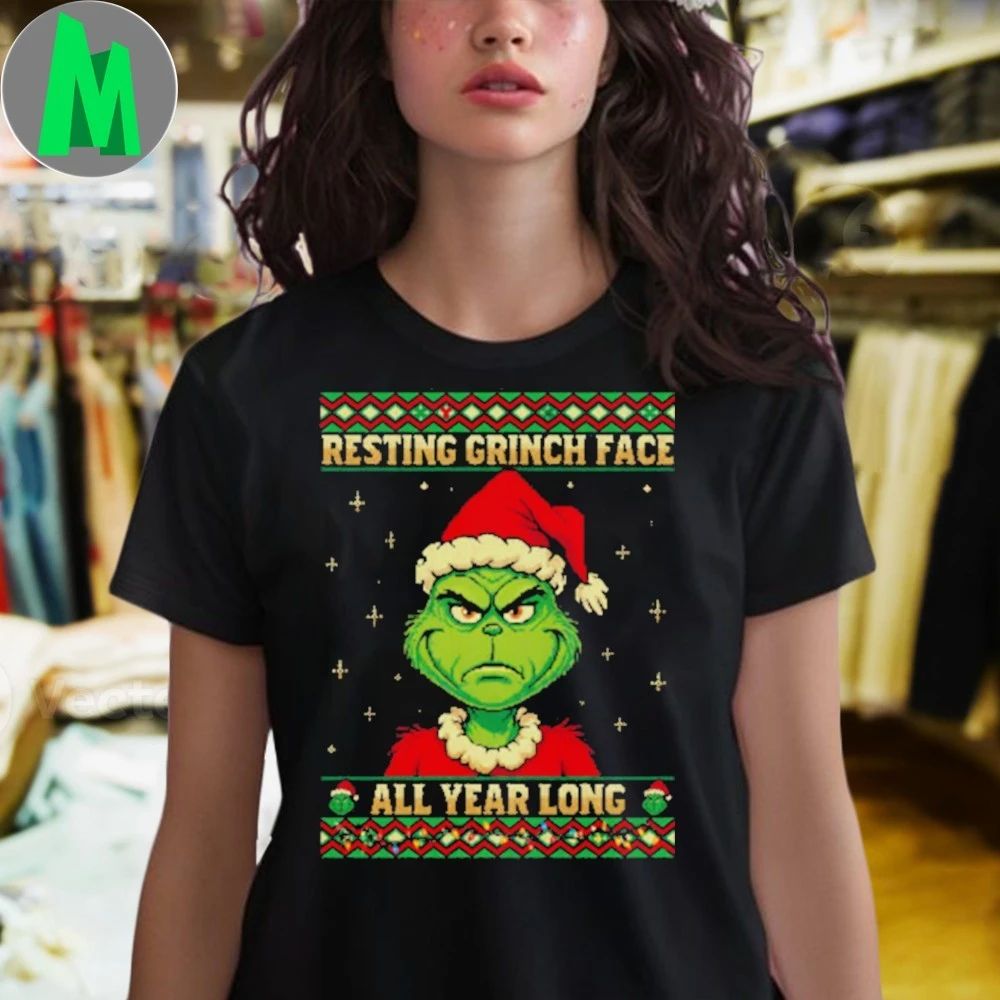 Resting Grinch Face All Year Holiday Knit Unisex