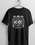 Skulls and guitar image - Black 100% cotton - Hard rock - blues rock Unisex