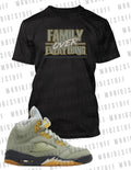 Family Over Everything Graphic Tee Shirt To Match J5 Jade Horizon Sneaker Sport Unisex