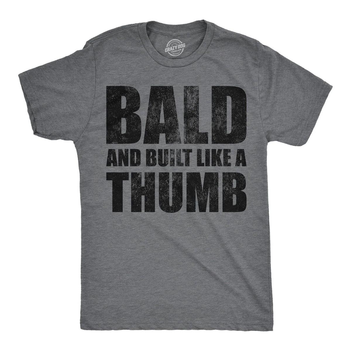 Mens Funny T Shirts Bald and Built Like A Thumb Sarcastic Hair Loss Graphic Unisex
