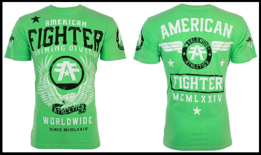 AMERICAN FIGHTER Neon Green FLY BY Athletic Graphic NWT Unisex