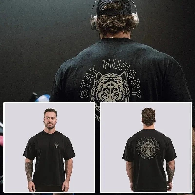 100% Cotton Men's Short Sleeved Graphic Printed Oversized Gym Casual Unisex