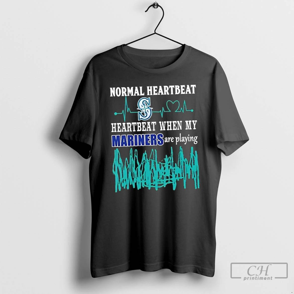 Classic Normal Heartbeat Heartbeat When My Seattle Mariners Baseball Are Playing T Shirts Unisex