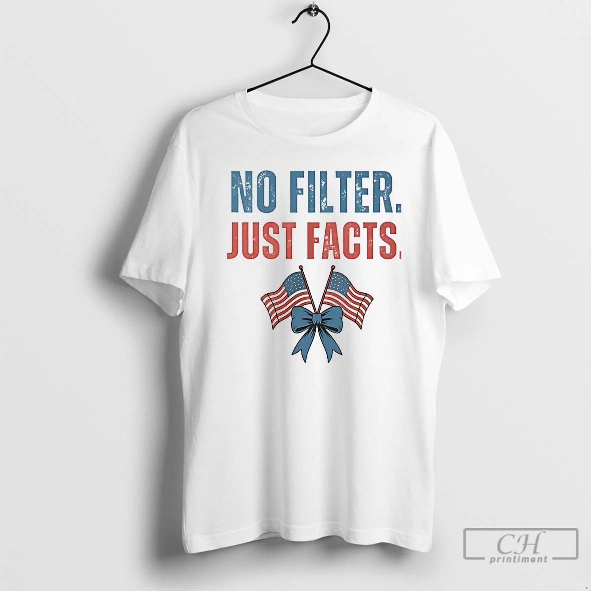 Premium No Filter Just Facts Usa Flag Christmas T Shirts Unisex