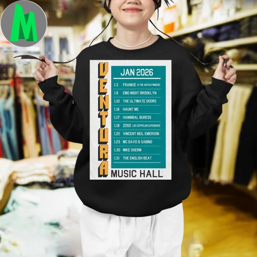 Ventura Music Hall Tour January 2026 Poster Shirt Unisex