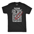 Mens Funny T Shirts Think Outside The Box Sarcastic Graphic Tee for Men Unisex