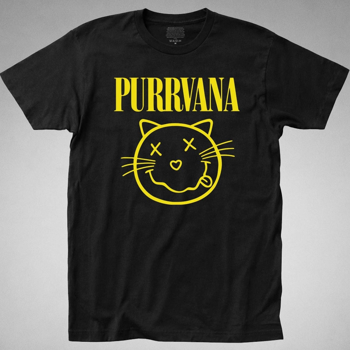 PURRVANA TEE cat grunge kurt funny parody grunge is dead 90s cobain purr Unisex
