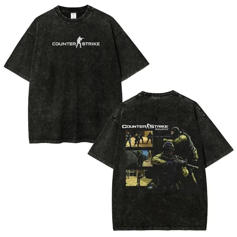 Retro Style Valve Counter Strike Washed Tshirt, Vintage Y2K Video Game , Unisex