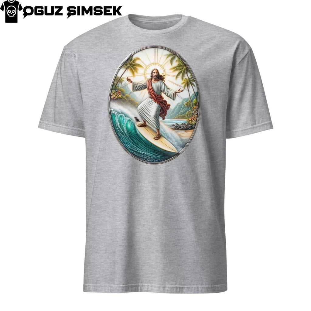 Jesus Christ Surfing - Unisex Graphic Tee - Funny Religious Shirt Unisex