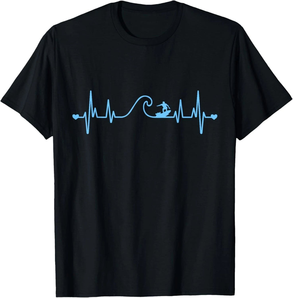 Surfer Summer Waves Heartbeat Surfing Novelty Unisex