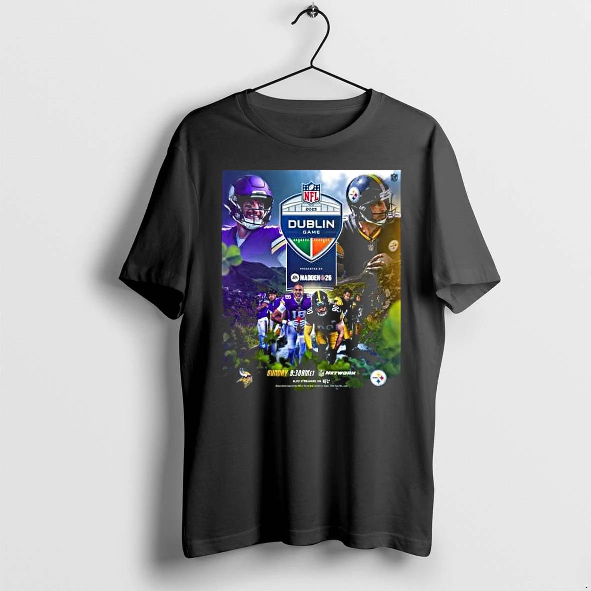 Dublin Game 2025 Steelers X Vikings Tshirts Sweater Unisex