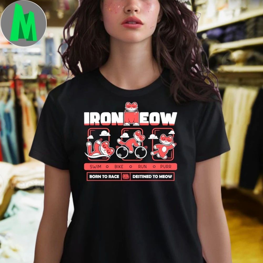 Ironmeow Born To Race Destined To Meow Shirt Unisex