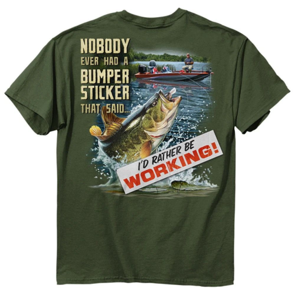 Funny Fishing Bass Buckwear Tee Nobody ever had a Bumper Sticker thad said... Unisex