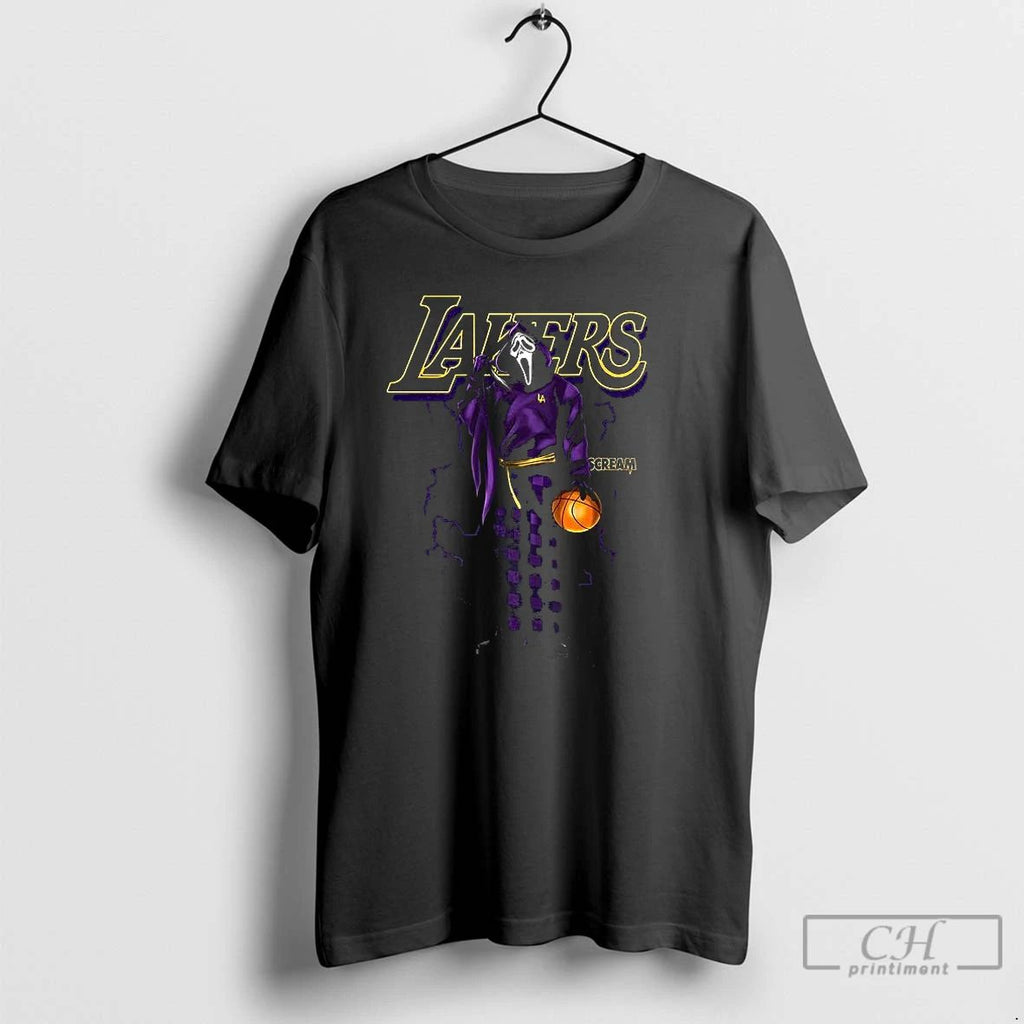 Classic Ghostface Scream X Los Angeles Lakers Basketball Lakeshow Halloween T Shirts Unisex