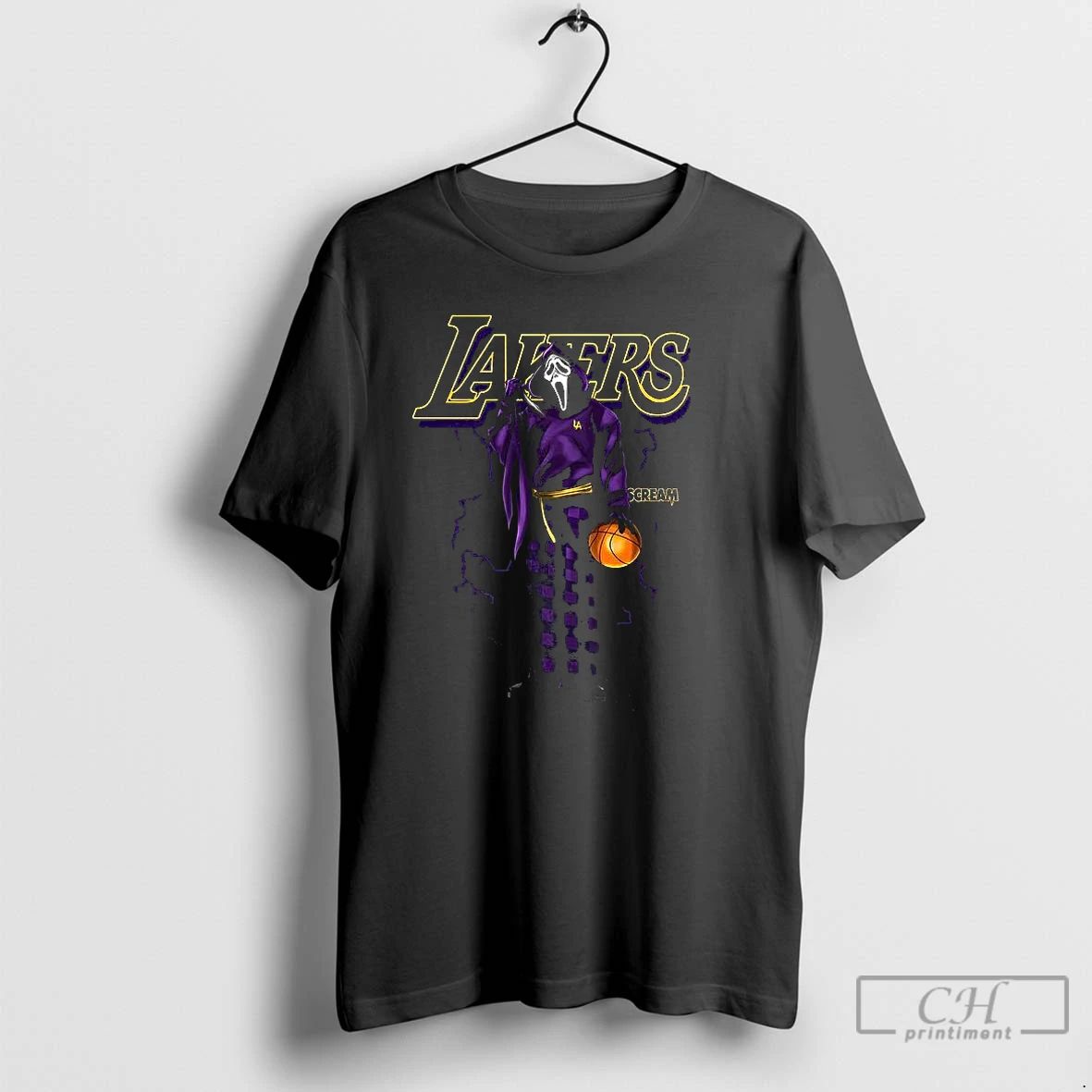 Classic Ghostface Scream X Los Angeles Lakers Basketball Lakeshow Halloween T Shirts Unisex