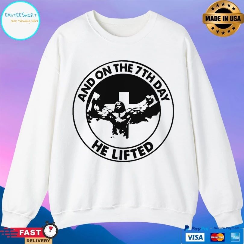 And On The 7th Day He Lifted Jesus Logo Unisex