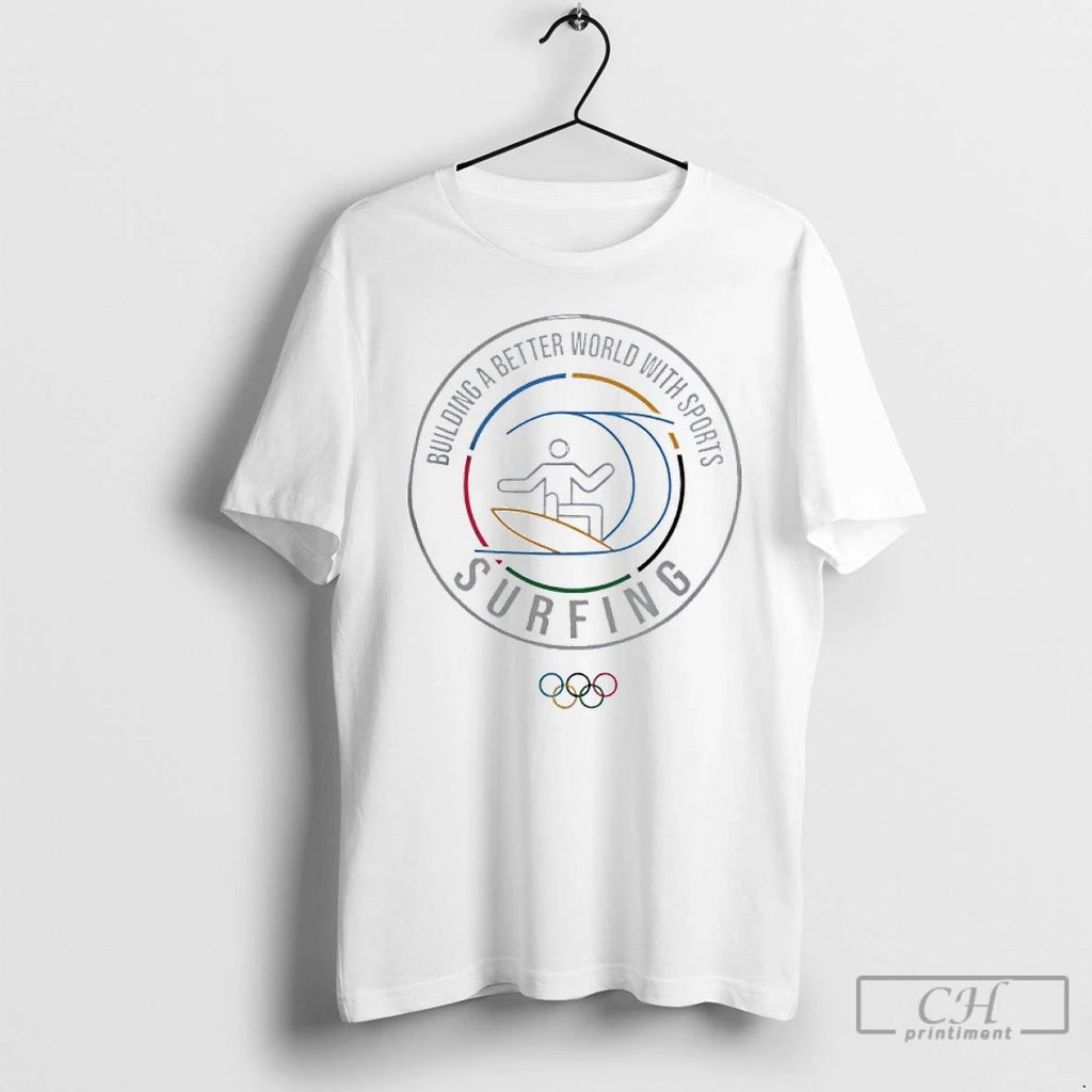 Classic Olympic Collection Surfing Pictogram T Shirts Unisex