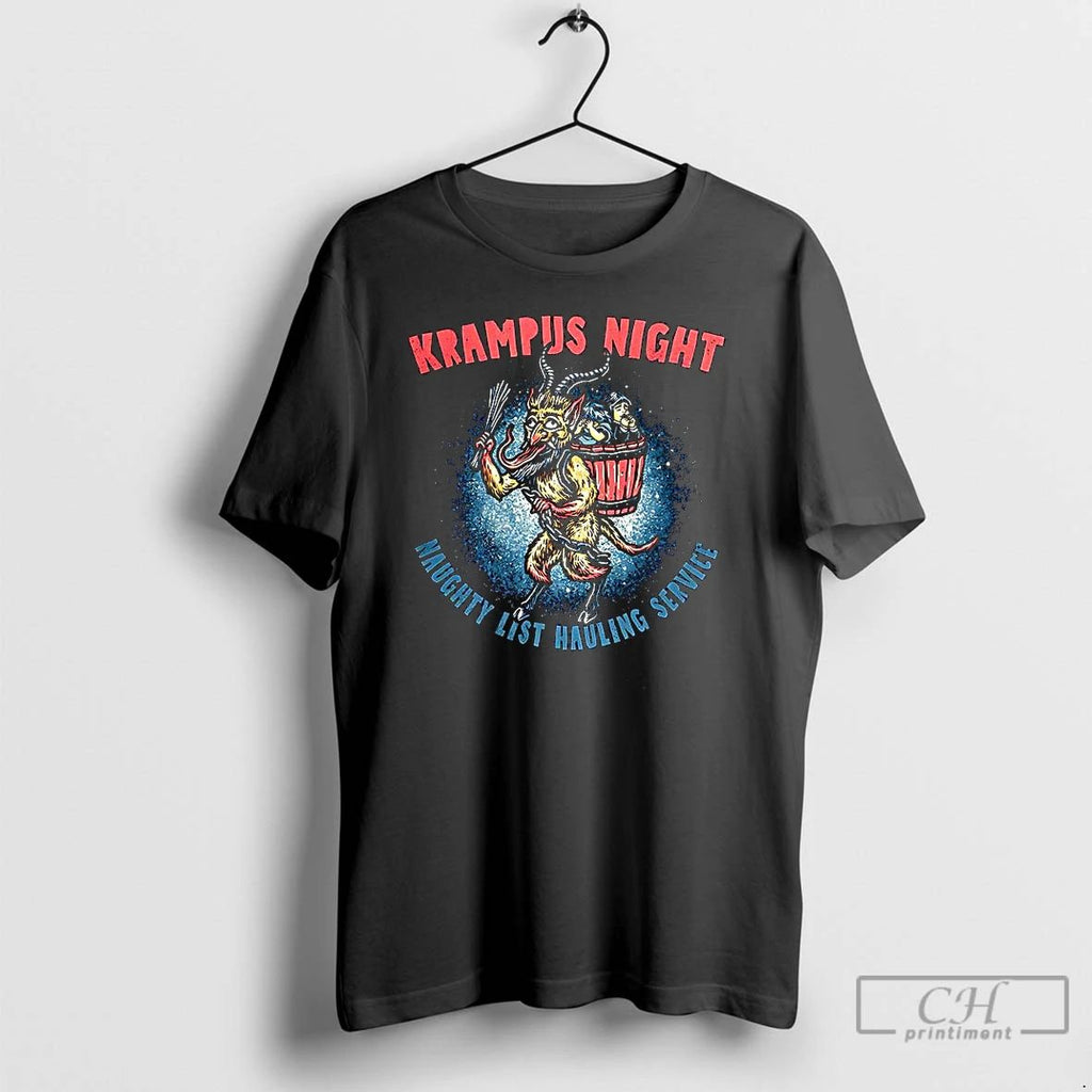 Premium Krampus Night Naughty List Hauling Service Horror Christmas T Shirts Unisex