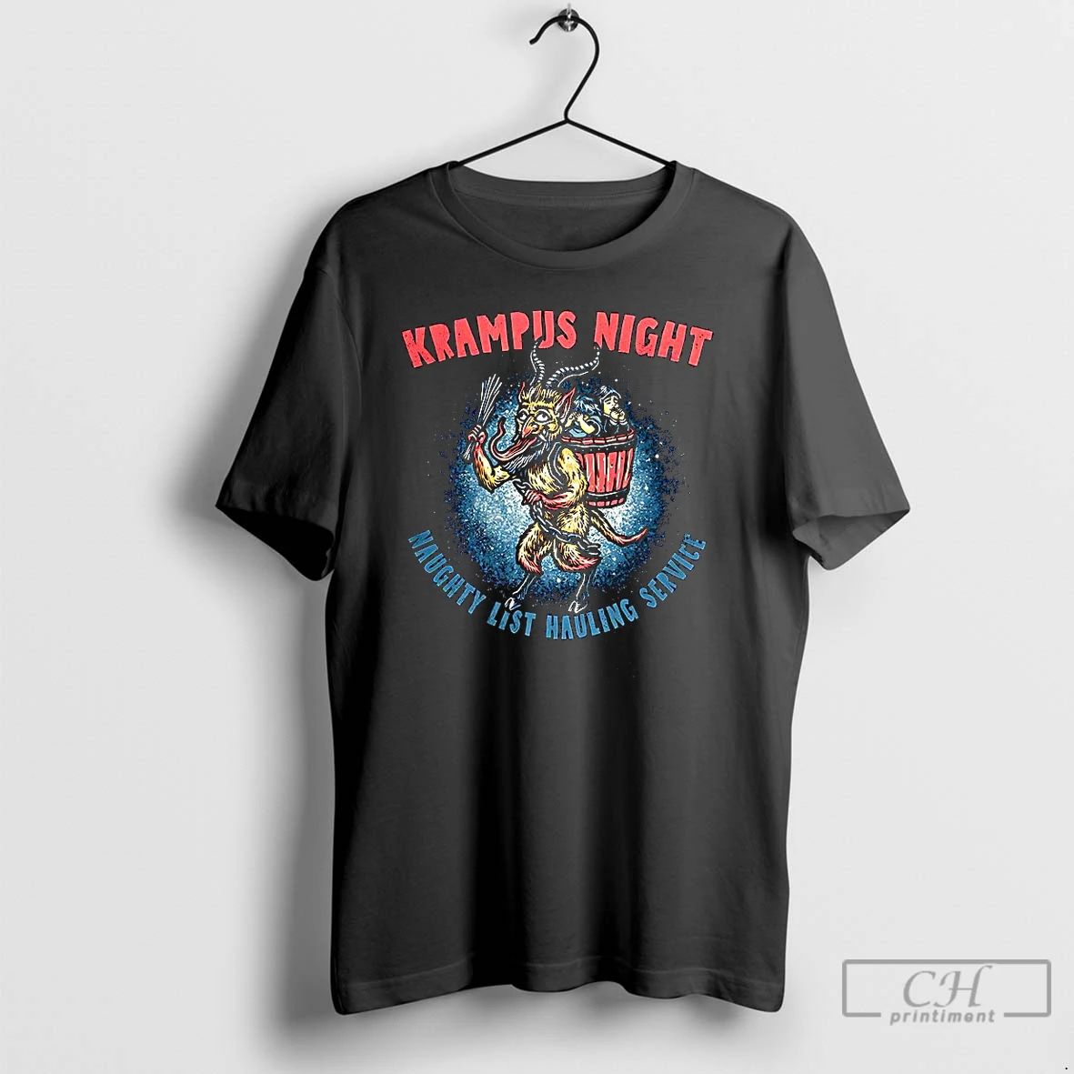 Premium Krampus Night Naughty List Hauling Service Horror Christmas T Shirts Unisex