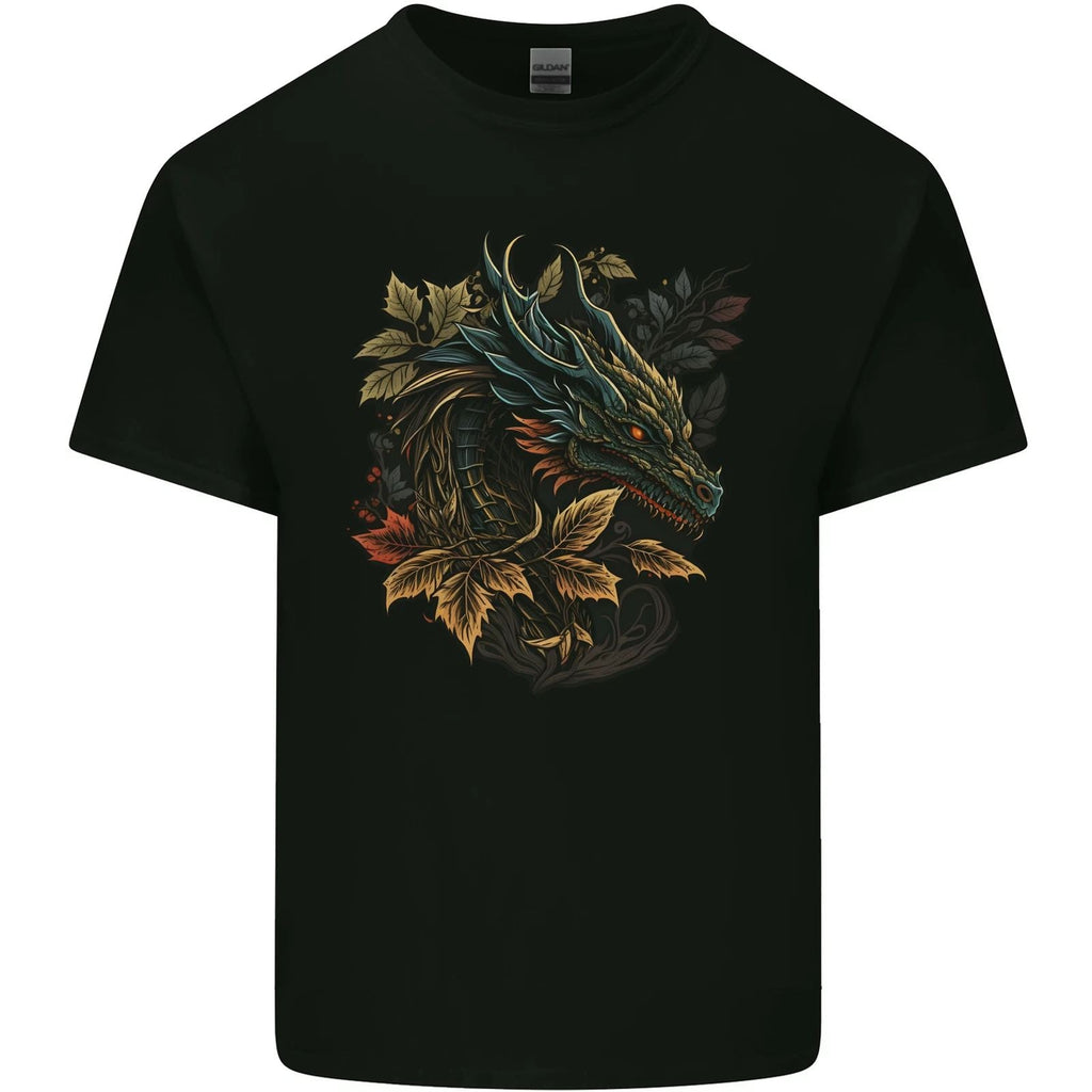 A Dragon in Nature Fantasy Mens Cotton Tee Top Unisex