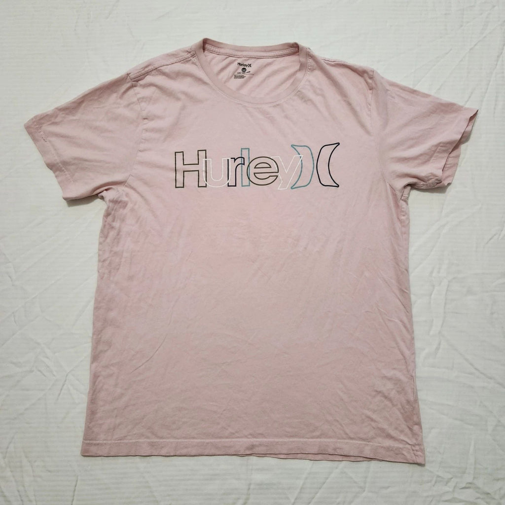 Mens HURLEY Logo Tshirt Sz XL Light Pink Surf Beach Unisex