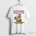 Premium Funny Grinch Santa Hat At My Age Getting Lucky Means Walking Into A Room Unisex