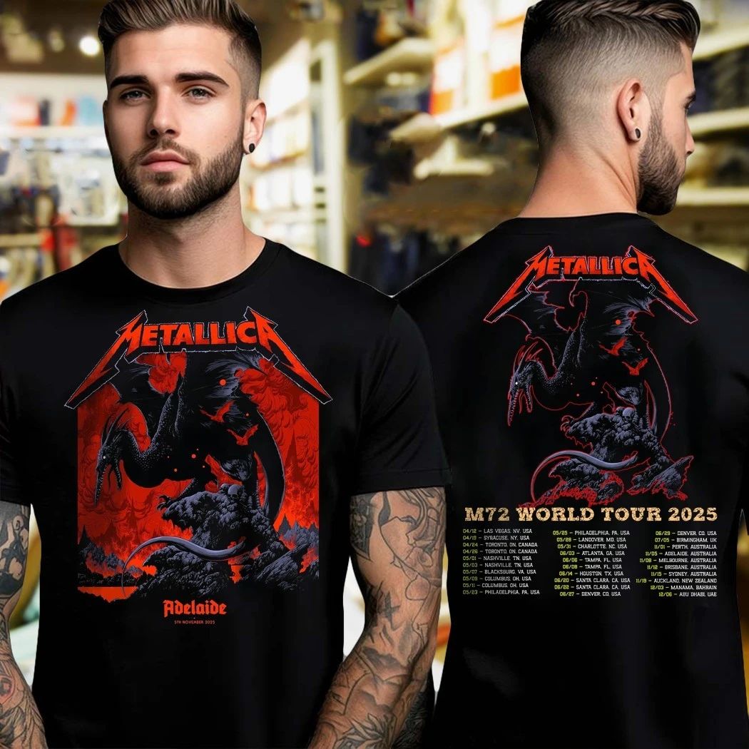 Metallica M72 Adelaide Two-Sided November 5, 2025 Adelaide Oval, Australia Artwork by Ken Taylor Shirt