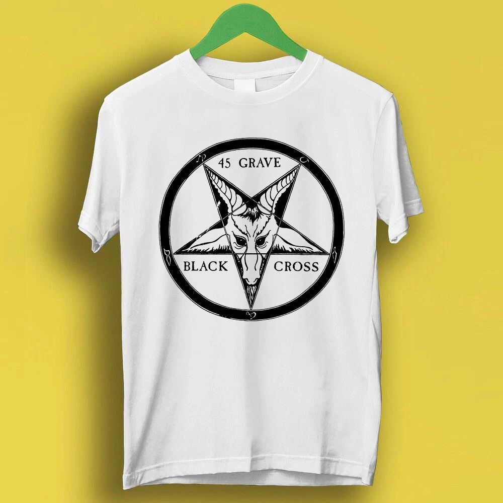 45 Grave Black Cross Punk Rock Retro Music Top Tee T Shirt P1884 Unisex
