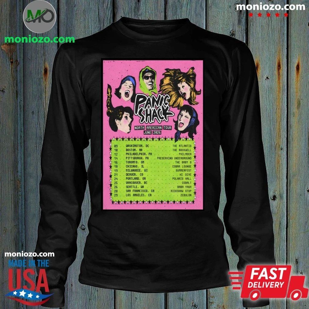 Original Panic Shack North American Tour June 2026 Poster Edition For Fan Shirt Unisex