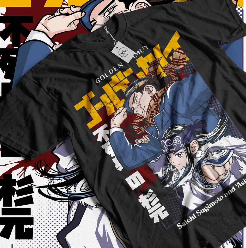 Golden Kamuy Koito Schenka Japan Anime Grahic Tee Gift Shirt Black Unisex