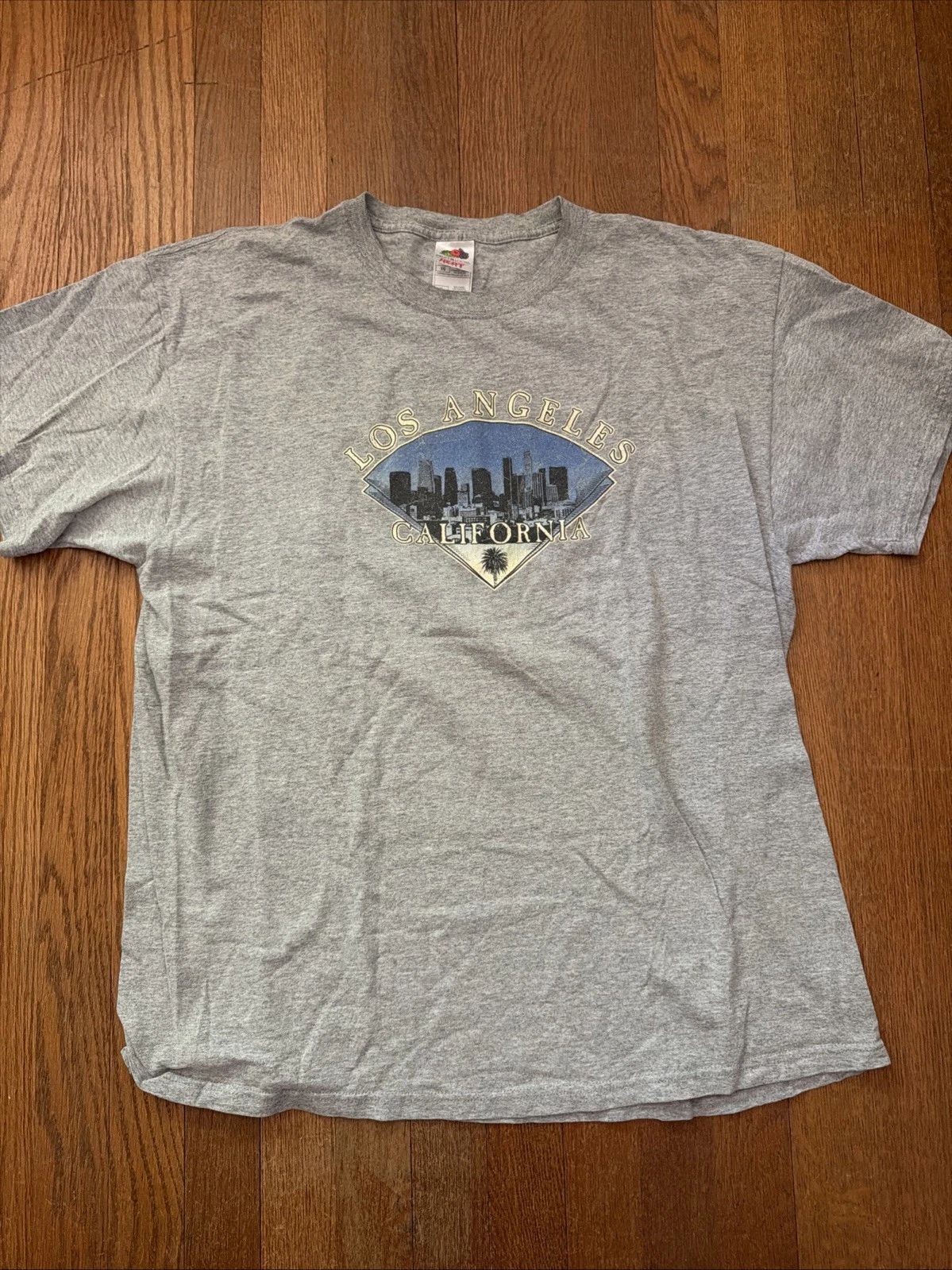Vintage T Shirt 90s Y2K LA Los Angeles Grey Cityscape City California Skate XL Unisex