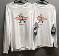 2PK Life Is Good Men's Long Sleeve SunShirt UPF 50+ ~ Surfing Jack ~ White~Small Unisex