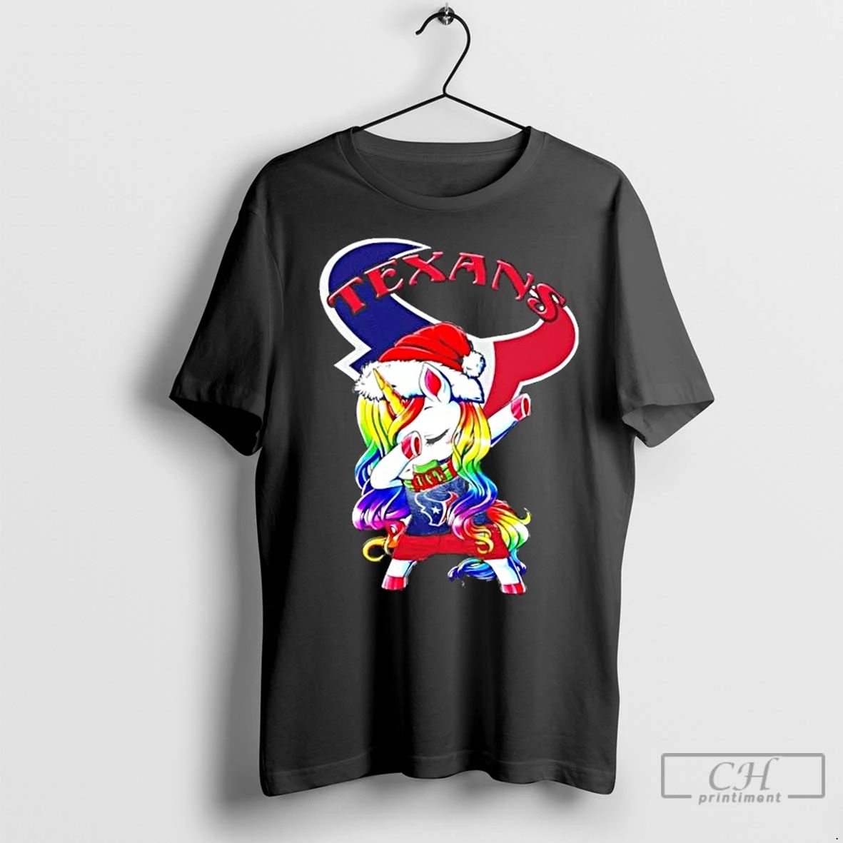 Premium Houston Texans X Unicorn Santa Hat Dabbing Merry Christmas Unisex