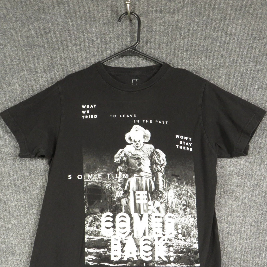 IT Shirt Mens Small Black Short Sleeve Crew Neck Pullover 100% Cotton T Shirt Unisex